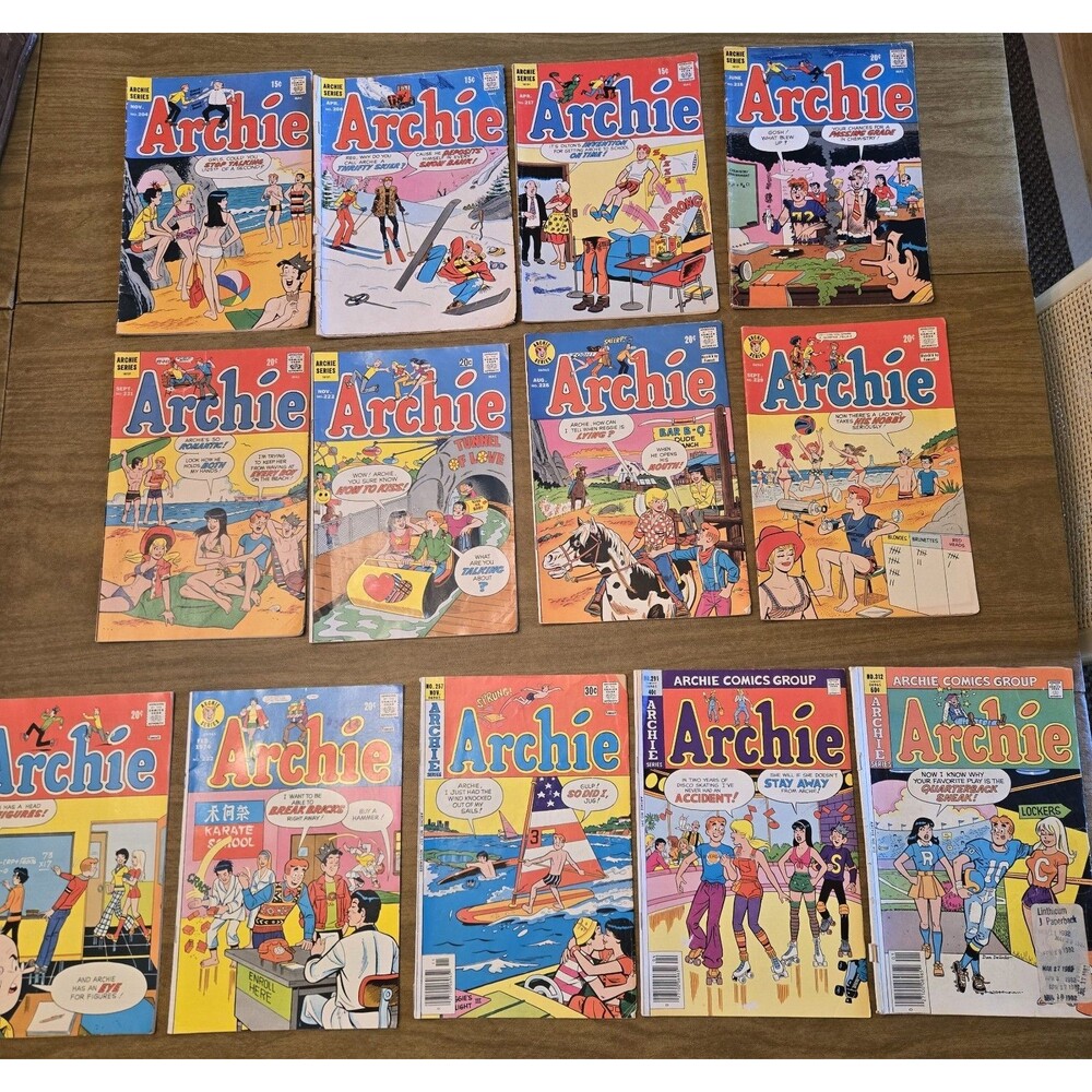 Vintage Archie Comics Lot (12) 15¢ 20¢ Bronze Age 1970s Riverdale Betty Veronica